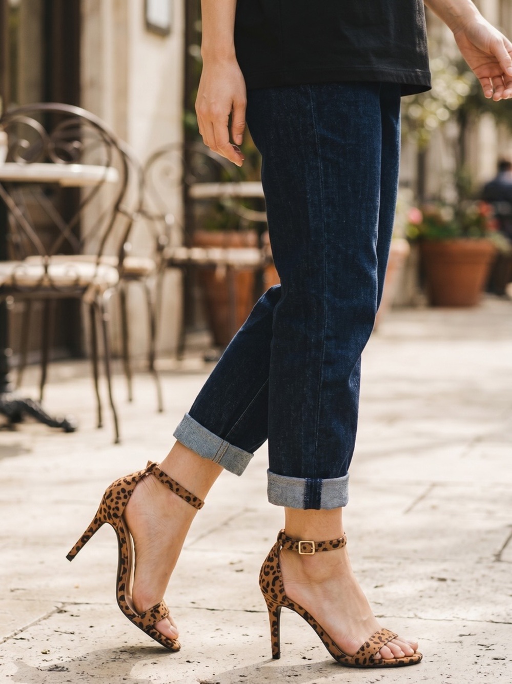 Macys Leopard Print Ankle Strap High Heel